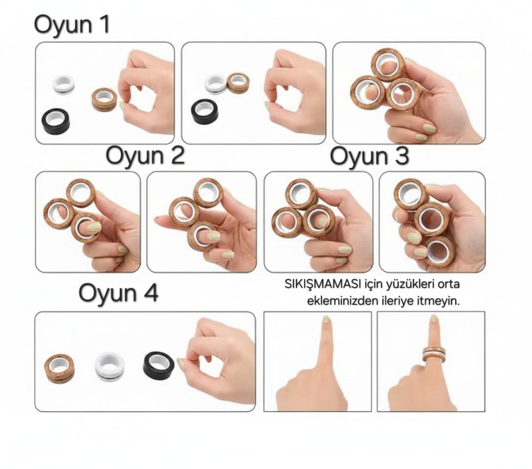 ZingRing - Premium Manyetik Stres Yüzükleri (3'lü Set)